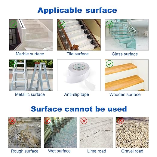 BOMEI PACK Anti Slip Traction Tape,2 Inch x 32.8 Ft,Heavy Duty Non Slip Tape,Grip Tape for Stairs, Tread Step, Indoor & Outdoor Use,Waterproof Stairs Non Skid Treads (Transparent)