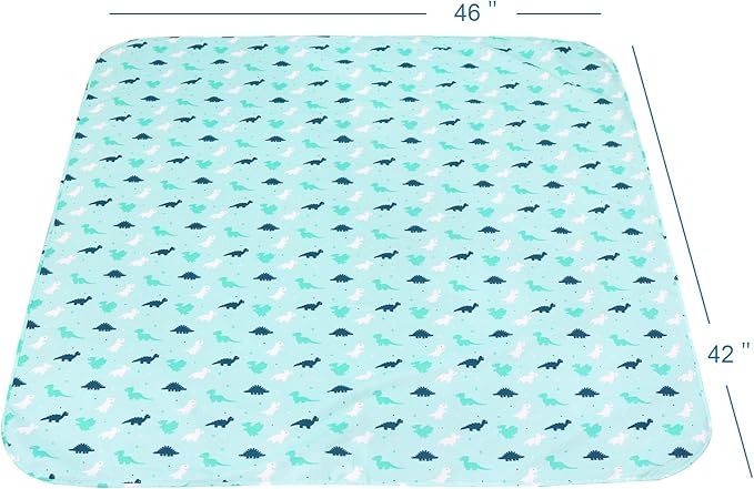 SPRINGSPIRIT Splat Mat for Under High Chair 2 Pack, Waterproof Mealtime & Playtime Mat, Anti-Slip & Washable, 42" x 46", Dinosaurs & Ocean
