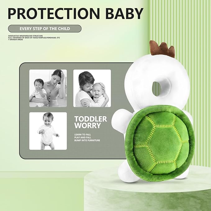 WKC Baby Head Protector Backpack with Knee Pads & Non-Slip Socks, Toddler Safety for Crawling & Walking (Style 10)