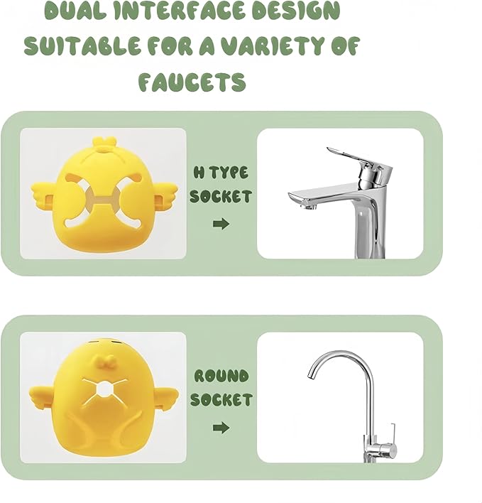 Faucet Extender for Toddlers & Kids – Cute Animal Design, Food-Grade Silicone, Fits Most Bathroom & Kitchen Sinks, Easy Install No Tools Needed (Shape-1)