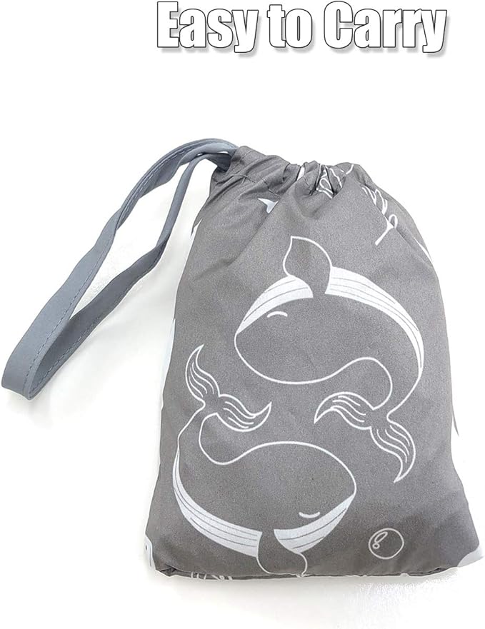 Long Sleeve Baby Bib, Attaches to Highchair, Waterproof & Portable (Gray Seaworld)