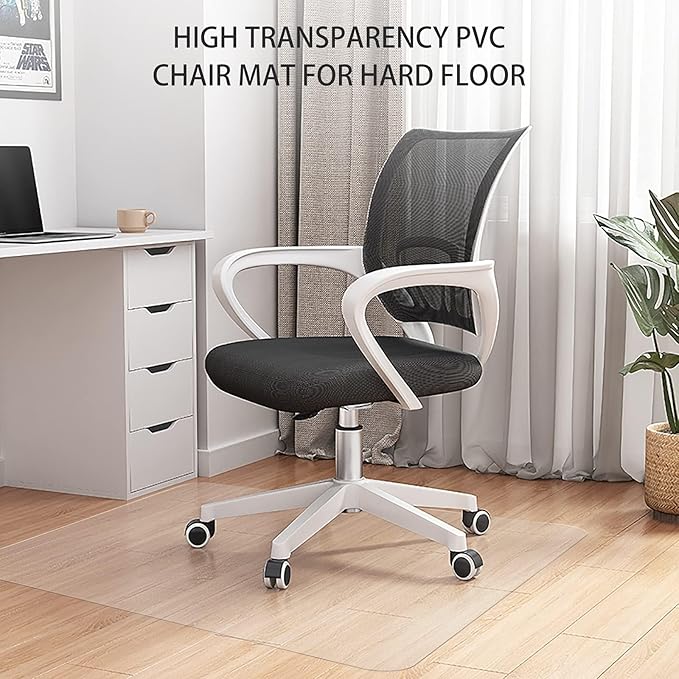 Office Chair Mat for Hard Floors - 45''×53'',Heavy Duty Clear Wood/Tile Floor Protector PVC Transparent