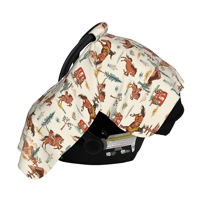 Western Baby Car Seat Canopy Cover Multi Use Nursing Cover for Mom Nursing Covers Newborn Western Shower Gift