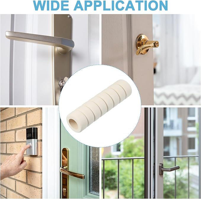 PATIKIL EVA Foam Door Handle Cover, 6 Pcs Anti-Collision Door Knob Spiral Covers Door Handles Protective Safety Cover Guard Sleeve for Bedrooms Bathrooms Offices Furniture, White