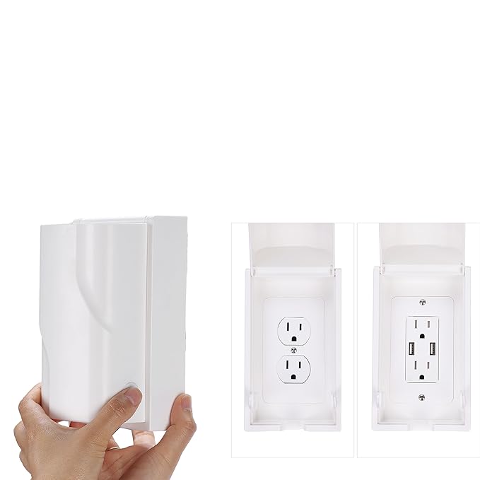 Bates - Baby Safety Outlet Cover Box, 2 Pack, Baby Proof Outlet Covers Baby Proofing, Plug Covers for Electrical Outlets, Socket Covers for Outlets, Child Proof Outlet Cover, Outlet Box Cover