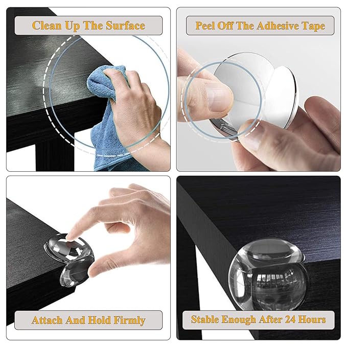 20 Pack Corner Protector Baby Proofing Safety Corner Guards for Furniture Clear Edge Protectors Bumper Child Proof Large Silicone Corner Covers Cushion for Table Desk Fireplace Against Sharp Corner