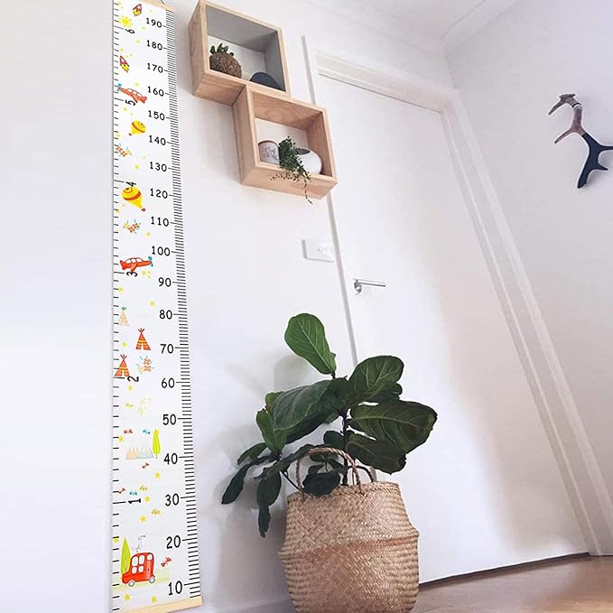 MIBOTE Baby Growth Height Chart Handing Ruler Wall Decor for Kids, Canvas Removable Height Growth Chart 79" x 7.9" (Colorful)
