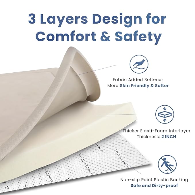 Huloo Sleep 2" Thick Extra Safety Baby Play Mat for Floor,Ultra Soft Elasti-Foam 50x50 Playpen Mat for Toddlers Infant Kids,Non-Slip Backing Safe for Crawling&Tummy Time,Tatami Style (Beige)