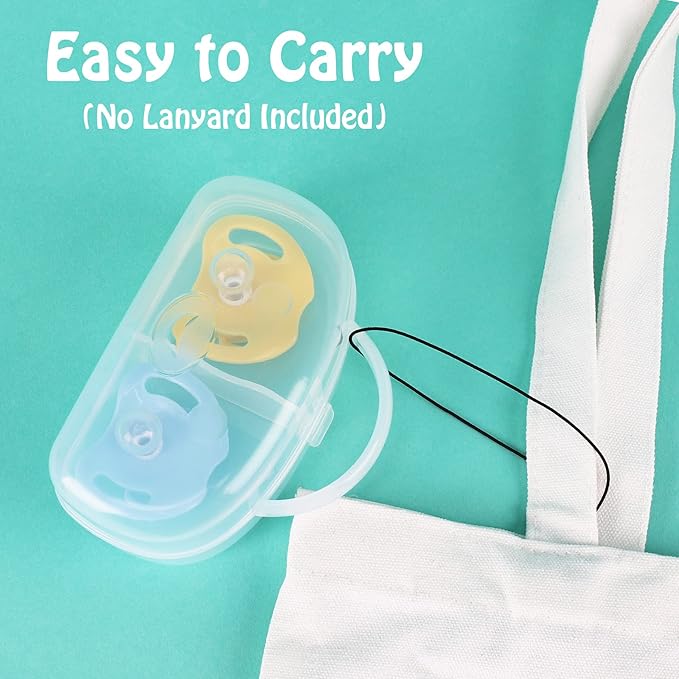 Accmor Pacifier Case, Pacifier Holder Can Storage 2 Pacifiers, Baby Pacifier Holder Case Container for Travel, BPA Free, Transparent, 2 Pack