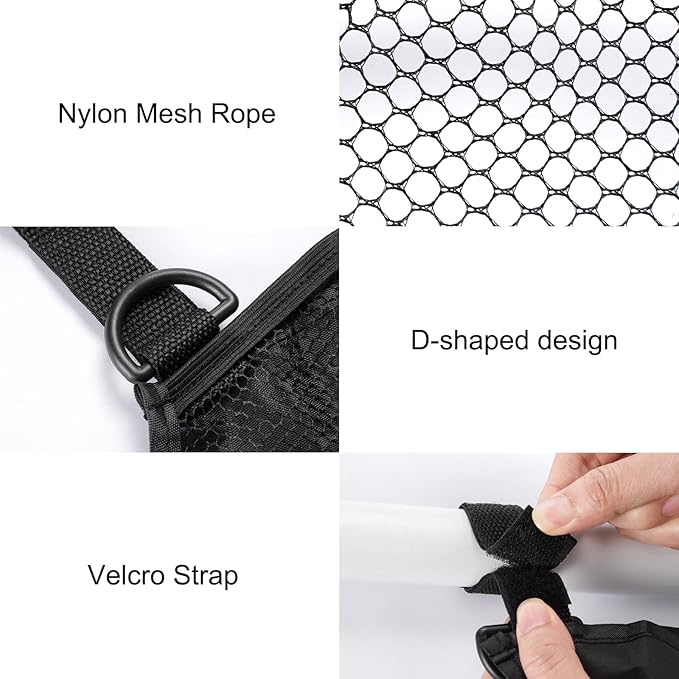 Stroller Side Bag - Bike/Stroller Organizer, Hook & Loop Easy Attach - Mesh Design, Non-Slip Straps, mom Cozy Stroller Organizer, Stroller Accessories, Black (BLUE 2PCS)