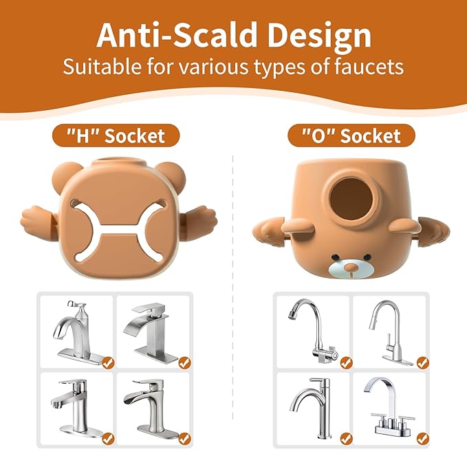 Skyroku Toddler Faucet Extender & Blue Bathtub Spout Cover, Sink Extender with Temperature Sensor for Bathroom Sinks, Kitchen, Bathtubs, Bundle and Save!