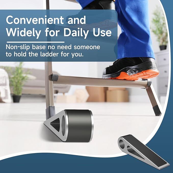4 Pcs Heavy Duty Door Stopper for Bottom of Door, Aluminum & Rubber Door Stop Wedge- Keep Doors Open in Home, Apartment, Office, Hotel, 4.92L*1.02W*1.22H Inch, Silver