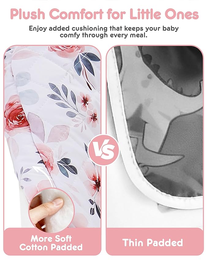 Baby High Chair Cover 2-in-1 Reversible, Includes 5-Point Harness Strap, Waterproof & Soft Dual-Side High Chair Pad Cushion, Machine Washable, Extra Thick Highchair Protector - Pink