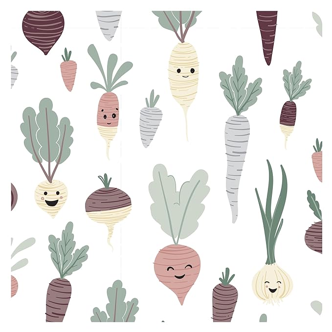 BapronBaby Root Veggies Splash Mat - Waterproof Catch-All for Under High Chairs, Floors, Tables, Playtime or Arts & Crafts - Machine Washable - 45" x 45”