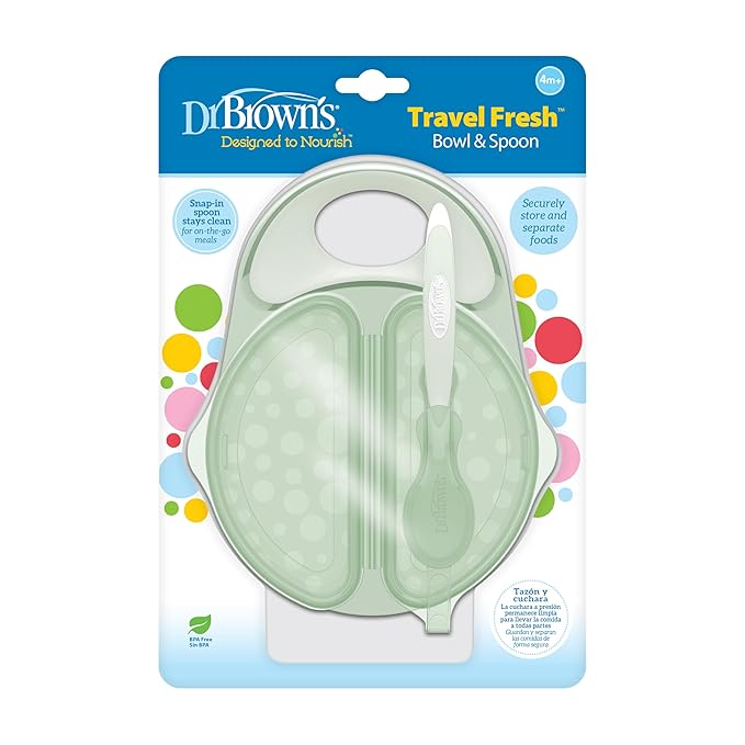 Dr. Brown's Travel Fresh Bowl and Spoon, 2-Pack, Turquoise