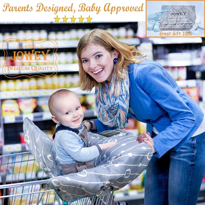Shopping Cart Cover for Baby and Toddler, Waterproof Grocery Cart and High Chair Cover, Soft Padded Cart Cover for Babies, Universal Fit for Costco, Target and Restaurant High Chairs