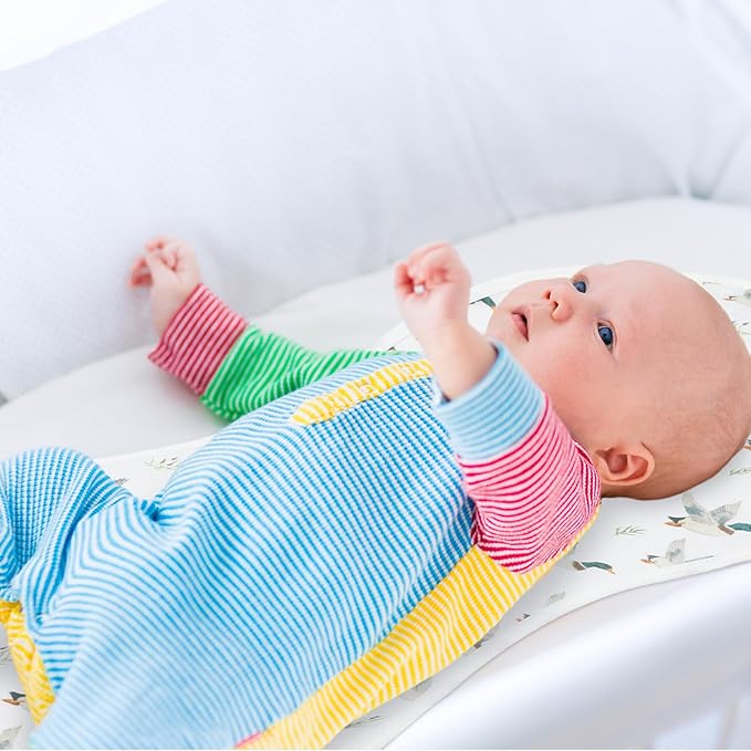 Hahafelt 3 Pcs Changing Pad Liners Fits in Peanut Shape Changing Pad Waterproof Diaper Mats Organic Cotton Peanut Mats are Warm on a Baby's Back, Washable Reusable (Mallard Duck,Flaxen)