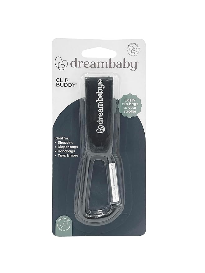 Dreambaby Clip Buddy Stroller Hook Carabiner - Bag Holder - Black- Model L271