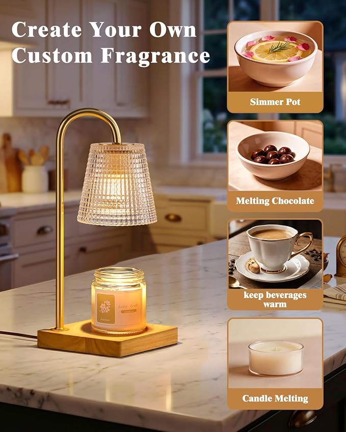 Hong-in Candle Warmer Lamp with Timer Dimmer,Birthday Gifts for Women Mom Sister,House Warming Gifts New Home Room Decor,Vintage Wax Warmer for Scented Wax Jar Candles