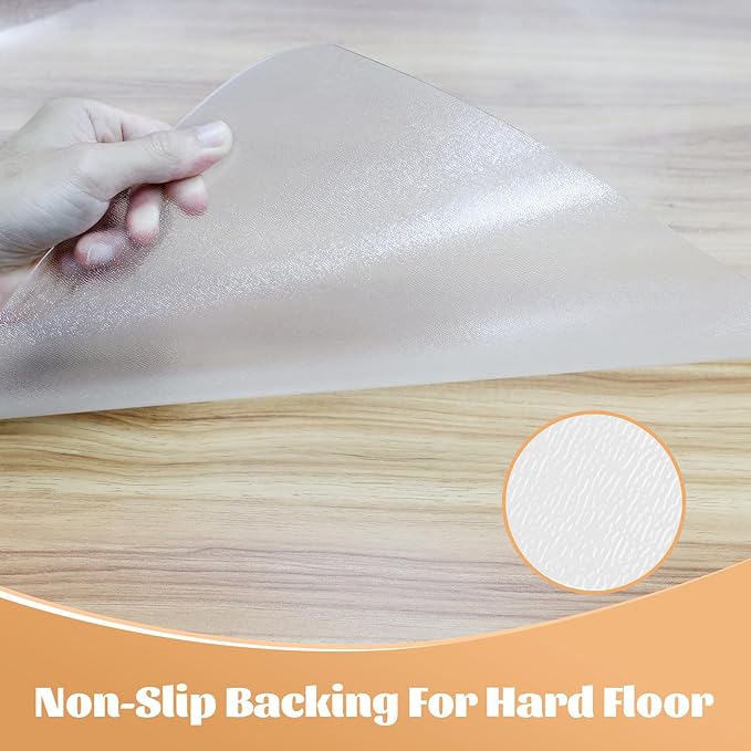 KMAT Office Chair Mat,Easy Glide Hard Wood Tile Floor Mats,Chair Mat for Home Office Rolling Chair,Heavy Duty Floor Protector -Anti-Slip-45 x53 with Lip