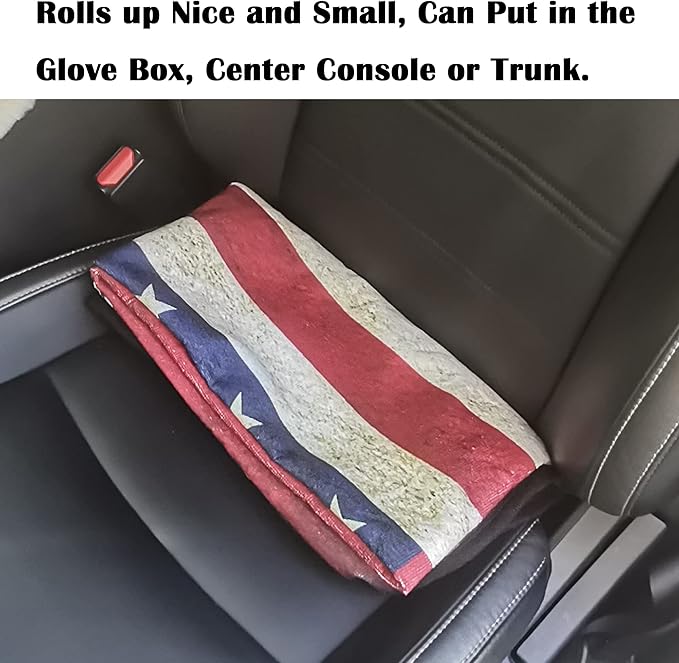 LoyaGour Car Seat Cover Protector Front Seats,for Gym Workout,Running,Swimming,Beach and Hiking,Waterproof Sweat Towel Bucket Seat Covers for Cars SUV Trucks (American Flag, 2Pcs)