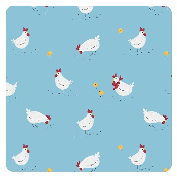 BapronBaby Little Chickies Splash Mat - Waterproof Catch-All for Under High Chairs, Floors, Tables, Playtime or Arts & Crafts - Machine Washable - 45" x 45”