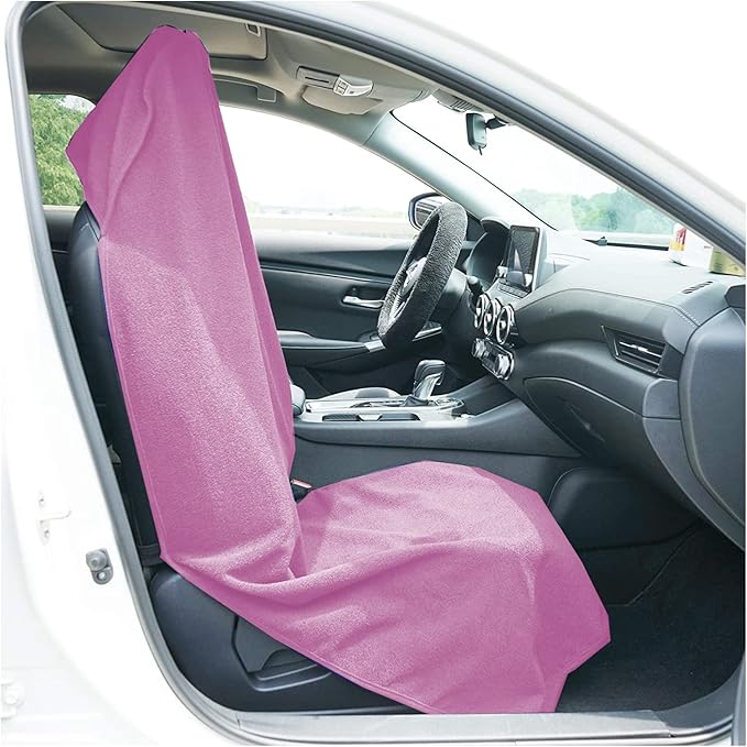 LoyaGour Car Seat Cover Protector Front Seats,for Gym Workout,Running,Swimming,Beach and Hiking,Waterproof Sweat Towel Bucket Seat Covers for Cars SUV Trucks (Pink, 2Pcs)