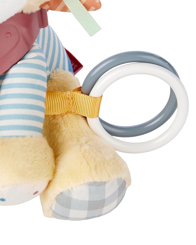 Skip Hop Bandana Buddies Soft Textured Baby Activity and Teething Toy for Multi-Sensory Play with Rattles, Crinkle Sounds, Squeaker and Mirror, Attaches to Stroller and Car Seat, Lion, Age 0+