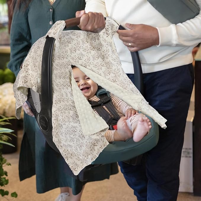 2-in-1 Baby Car Seat Cover, Baby Car Seat Canopy, Mom Nursing Cover,Easy to Install Shield,Multi-Purpose | Winter Warm & Summer Shade Use