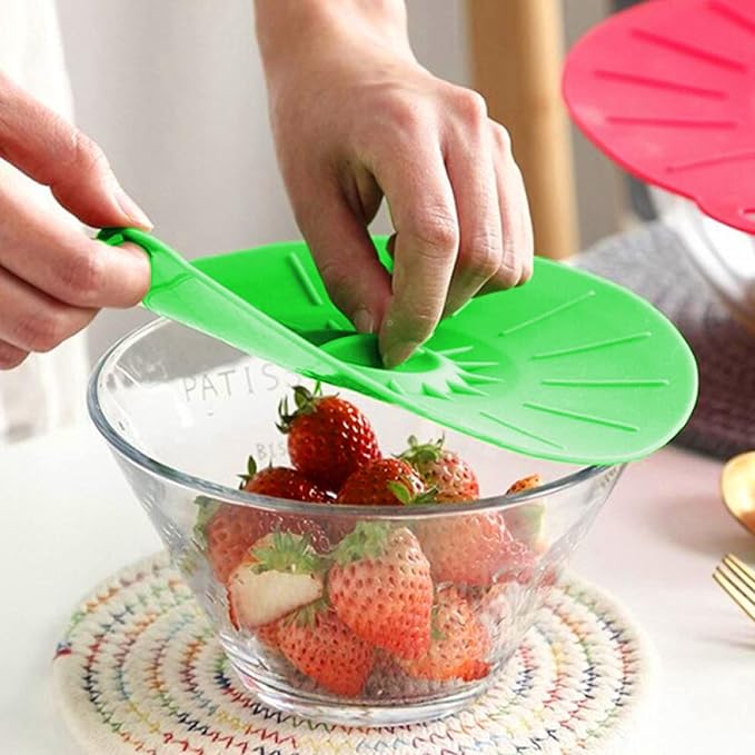 Puideon 7 Pack Silicone Lids,Silicone Pot Lids,Silicone Lids for Pots And Pans,5 Sizes Reusable Heat Resistant Food Storage Covers fits Bowls, Plates, Fridge