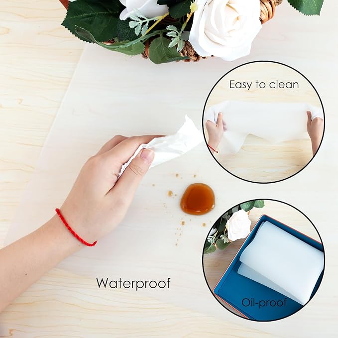 Extra Large Silicone Mats, Food-Grade Kids Silicone Placemats Silicone Mats for Kitchen Counter Heat Resistant Mat, Non Stick Silicone Mat for Craft Pastry Baking, 27.6'' x 19.7''Translucent White
