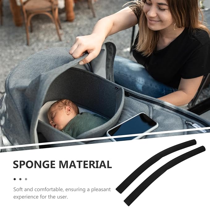 Stroller Handle Cover Replacement Foam Grip for Baby Pushchair Black Sponge Handlebar Protector Lightweight 19.7 Inch Sleeve for Infant and Toddler Strollers