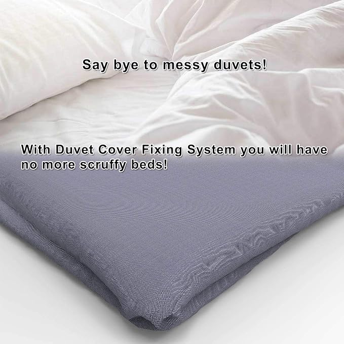 HX AURIZE Metal Iron-on Duvet Snaps (16 Pcs / 8 Sets), Heat-Resistant Comforter Clips & Corner Holders, Securely Keeps Duvet in Place without Shifting, Easy Iron-On Installation for All Bedding, White