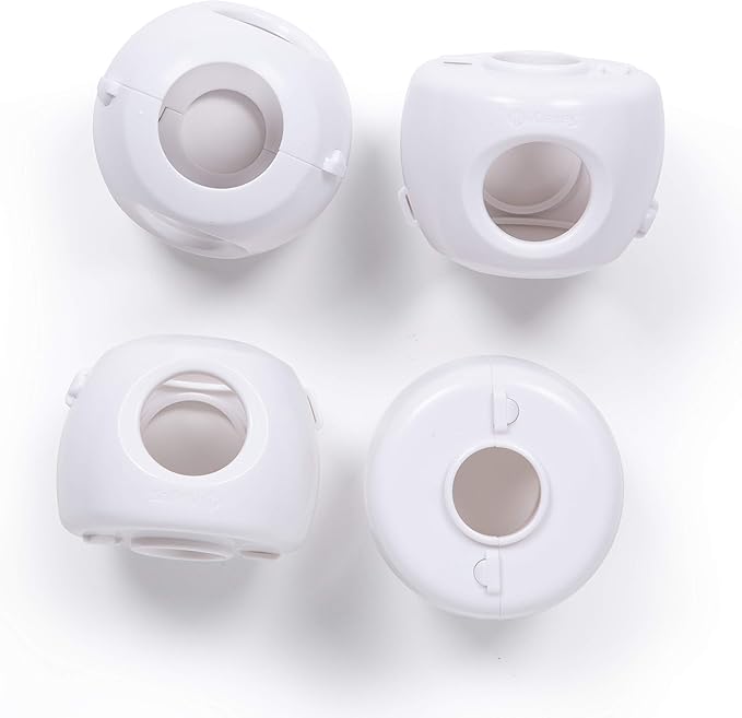 Safety 1st Parent Grip Door Knob Covers, White, One Size,4 Count (Pack of 2) (HS3260600)