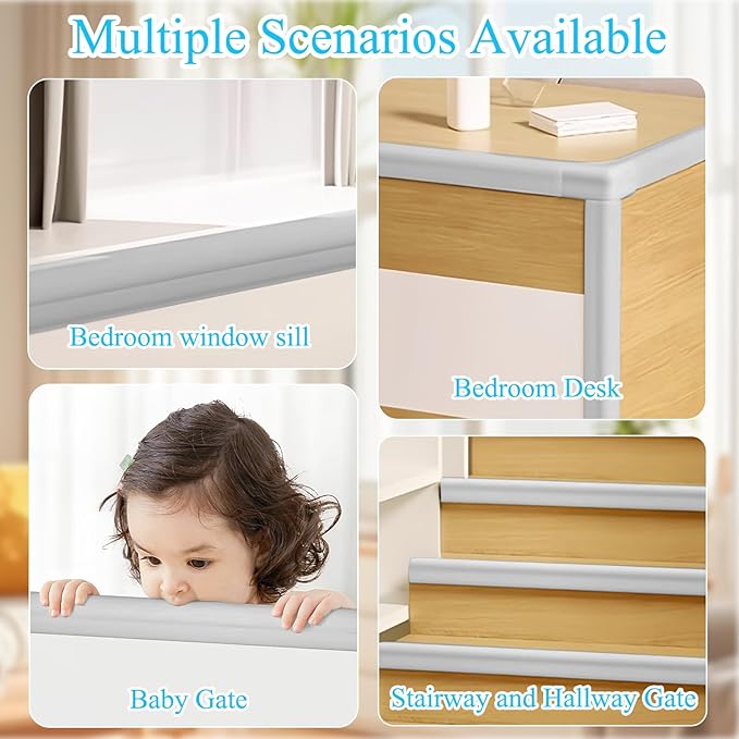 Baby Proofing Edge Corner Protector,2 Roll Grey L-Shape Soft Cabinet Door Bumper Corner Strip,Safety Bumper Corner Guards,Wall Protector,Self Adhesive,for Nursery,Kitchen,Fireplace,Table