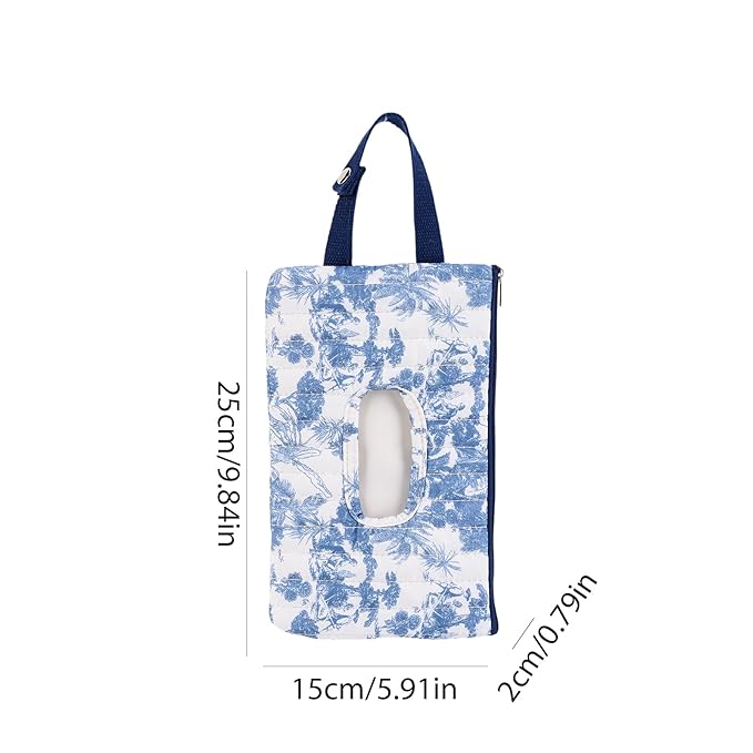 HIBEAR Quilted Diaper Wipe Pouch Portable Mommy Bag Refillable Floral Baby Wipe Holder for Travel Stroller Daily Casual (Floral B)
