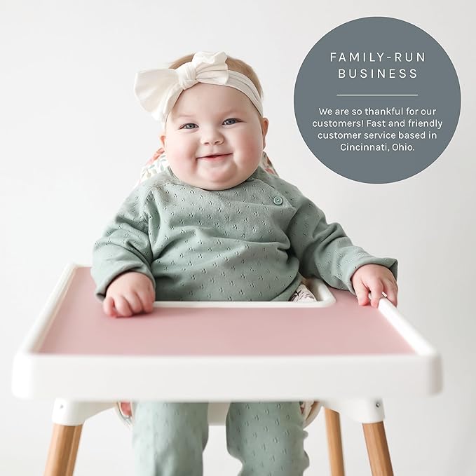 Yeah Baby Goods Placemats Compatible with The IKEA Antilop Highchair (Dusty Rose) - Food-Grade Silicone Highchair Tray Mat – Easy to Clean, High Chair Accessory