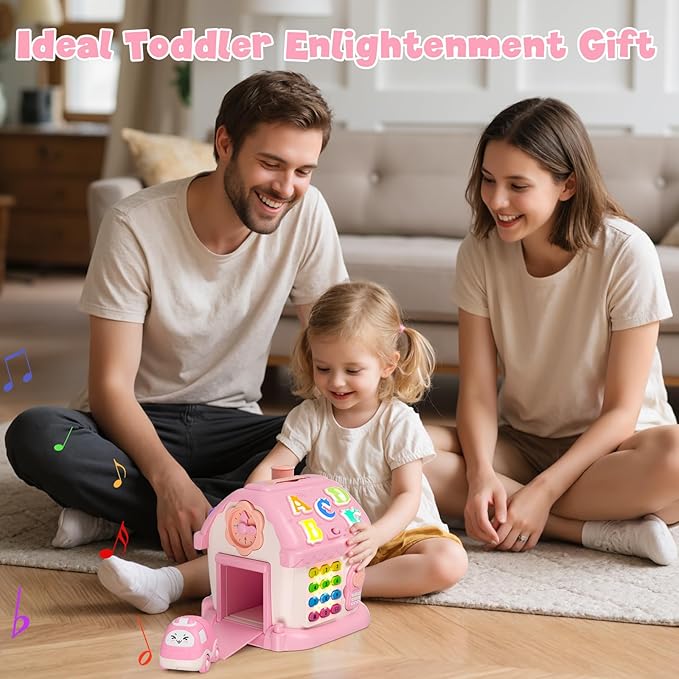 Toys for 1 Year Old Girl Gifts, Musical House Learning Toddler Toys with Story, Letter, Games 1st First Birthday Gifts for Girls 6-12 12-18 Months