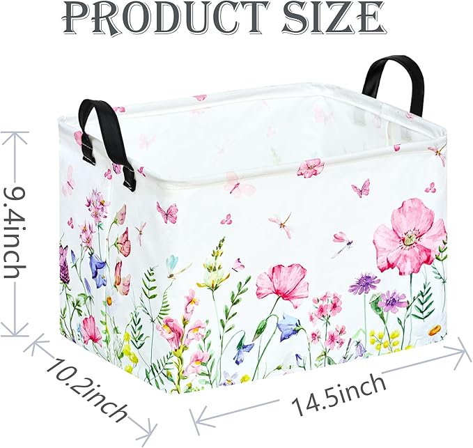 ACMUUNI Rectangle Gift Shelf Nursery Storage Basket Laundry Hamper Storage Box and Bins for Home Clothes with Handles