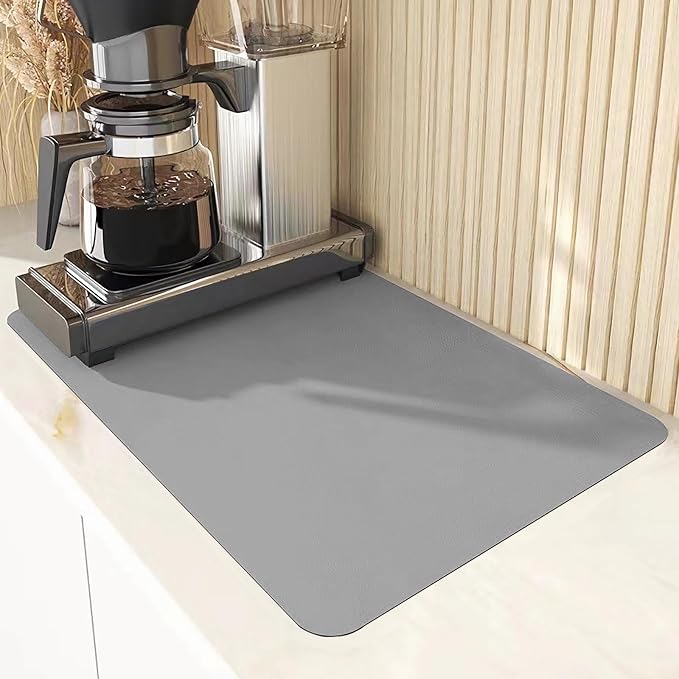 Silicone Placemats, Food-Grade Non-Slip Waterproof, Dining, Stain Resistant, Countertop Protector, Kitchen Counter Mat, Heat Resistant, Baking mat Dishwasher Safe (Gray, 1)