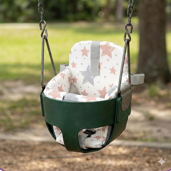 Padded Shopping Cart Cover for Baby Boy & Girl, High Chair Cover for Restaurant Seat, Machine Washable Infant Toddler Buggy Seat Cover (Star)