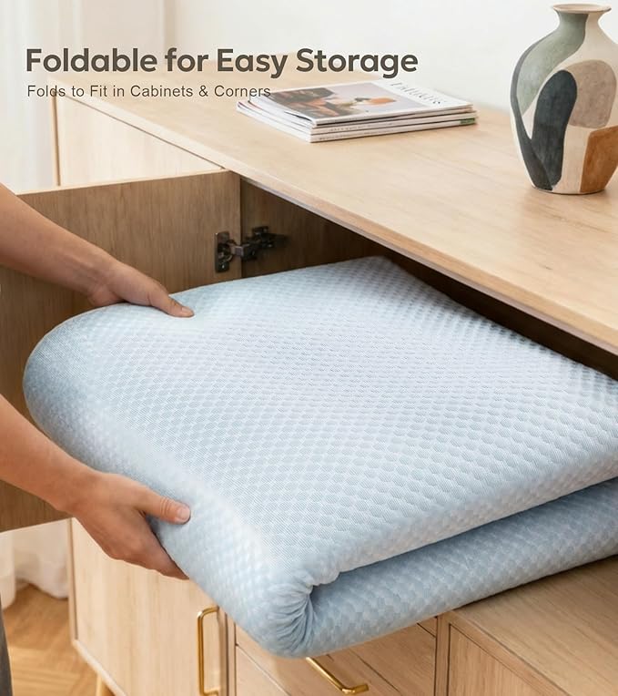 Mallify 1.3" Thick Cooling Baby Play Mat, 50''x50'' Playpen Mat with Surface Removable Cover for Summer, Velvet Playmat for Baby Tummy Time, Crawling Mat for Toddlers, Infants