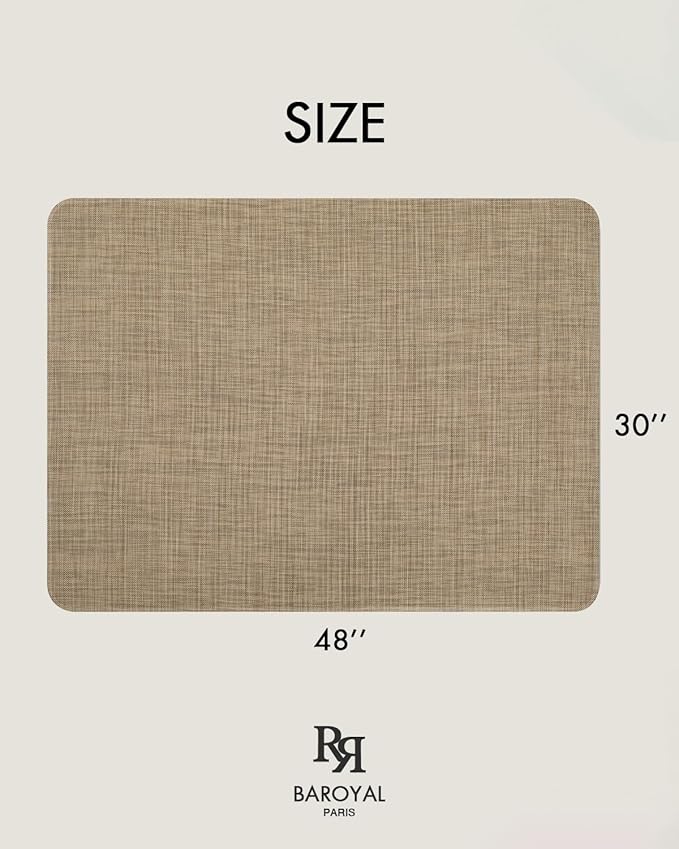 BARoyal Office Chair Mat for Hardwood Floor Under Desk Computer Rolling Chair Mat for Wood/Tile Floor Non-Slip Heavy Duty Desk Rug PVC Plastic Hard Floor Protector 30" x 48"(Linen)