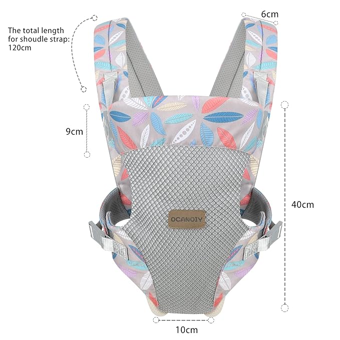 Ocanoiy Baby Wraps Carrier, Ergonomic Baby Carrier Newborn to Toddler, Cozy Baby Front and Back Carrier for 7-45lbs (Leaf)