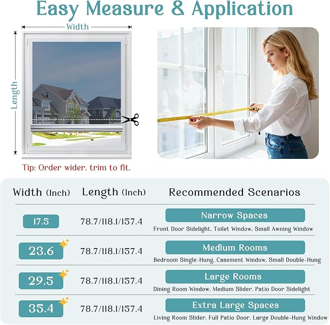 Haton Window Privacy Film One Way Window Tint for Home, Sun UV Blocking Heat Control Reflective Mirror Film, No Glue Static Cling See Out Not in Glass Door Covering, Silver, 29.5" x 78.7"