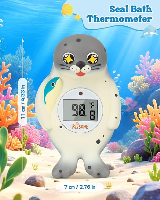 KISSONE Baby Bath Thermometer Digital for Water Temperature – Fast & Accurate °F/°C Reading, Waterproof Floating Safety Thermometer for Infants & Toddlers