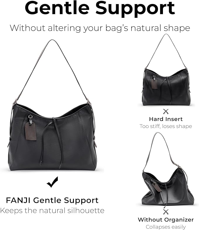 Handbag Organizer Insert for LV CarryAll Dark Vibe MM, Custom Fit Inside Premium Matte Black Lightweight Purse Insert with Cup Holder Accessories