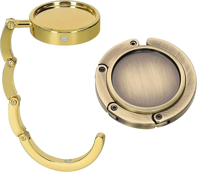 kwmobile Purse Hanger for Table (Set of 2) - Purse Hook for Table - Folding Handbag Hanger - Portable Bag Holder