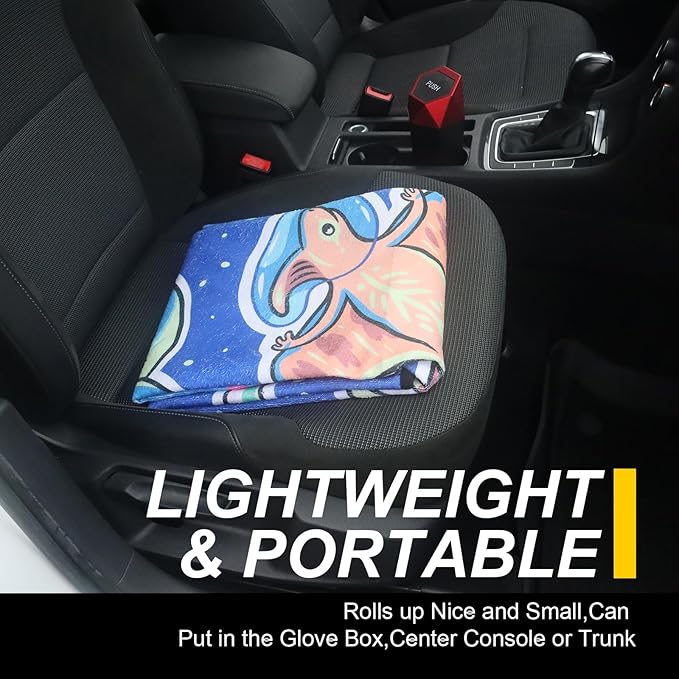 LoyaGour Back Seat Cover for Car Trucks Van SUV,Waterproof Rear Bench Towel Seat Covers for Dogs and Kids,Automotive Backseat Protector (Cartoon Dinosaur)