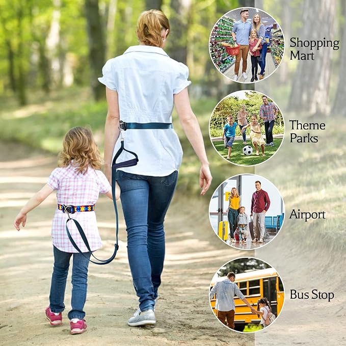Waist Leash Harness for Kids with Autism, Hands-Free Safety Tether to Prevent Wandering in Public, Adjustable Waist Belt Leash for Autistic, ADHD & Special Needs Children, Fits Big Kids Ages 3–12